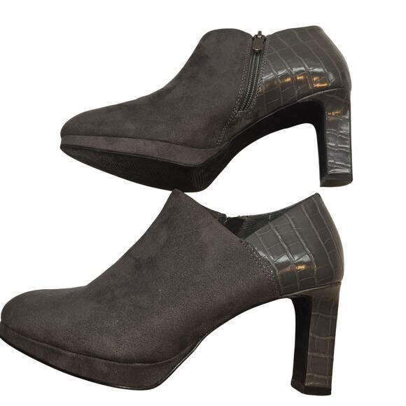 Xappeal Shoes 8 Gray Ankle Boot Platform Closed Toe High Heel - Picture 1 of 7